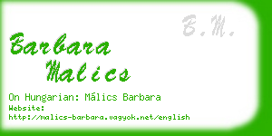 barbara malics business card